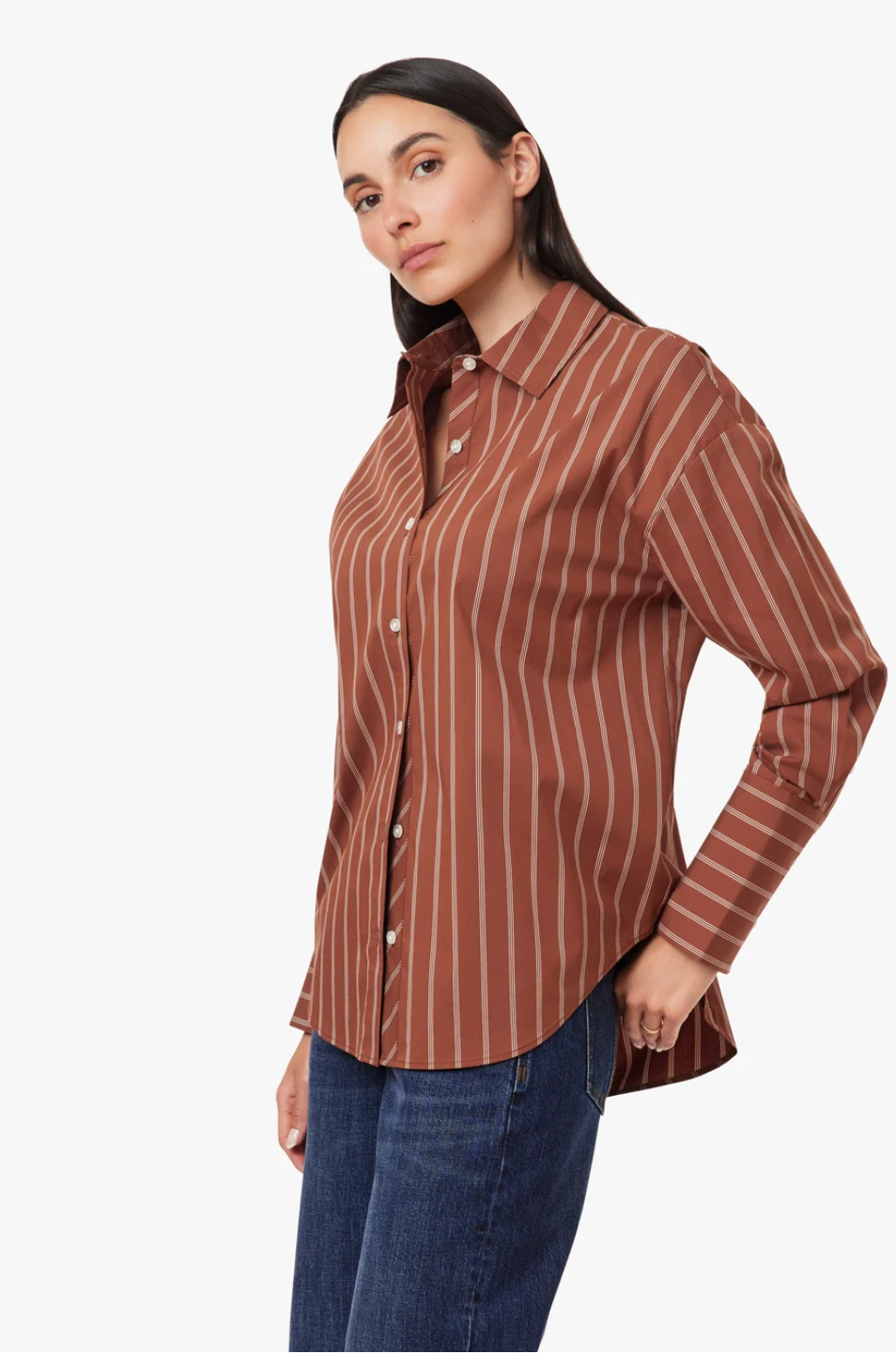 Tie Back Poplin Shirt - Tortoise Shell