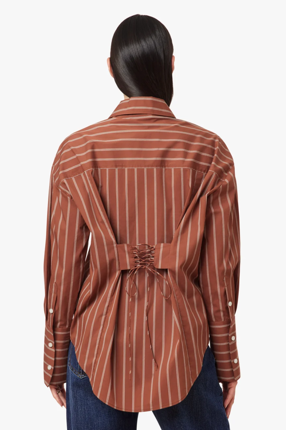 Tie Back Poplin Shirt - Tortoise Shell
