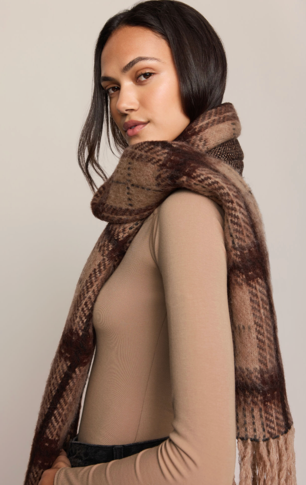 Frostline Plaid Scarf 4 Pack - Toasted Almond