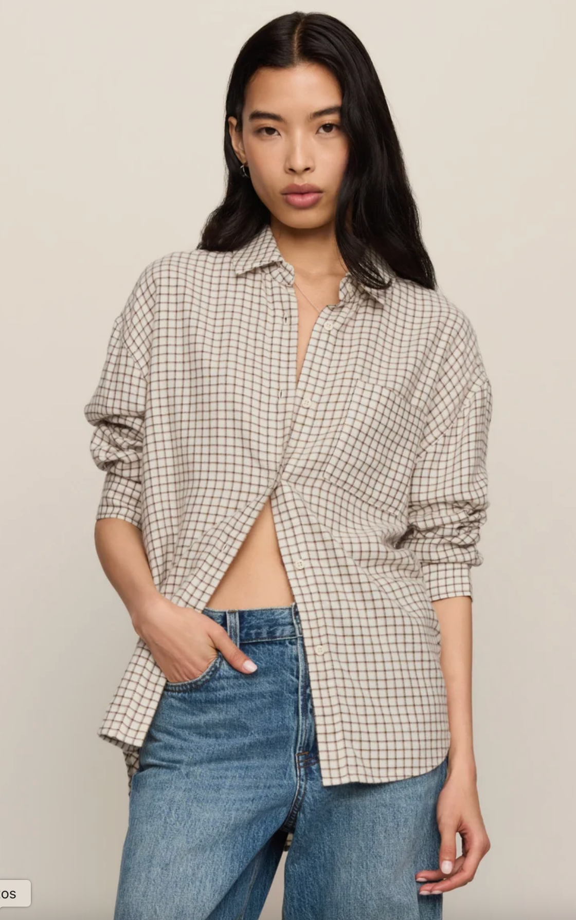 Z Supply River Plaid Button Up - Frosted Pearl