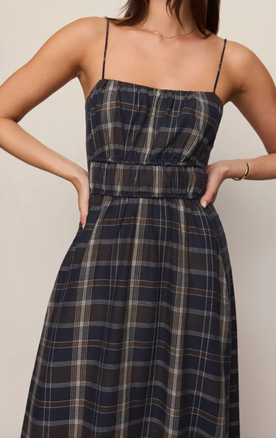 Z Supply Evermore Plaid Midi Dress - Eclipse