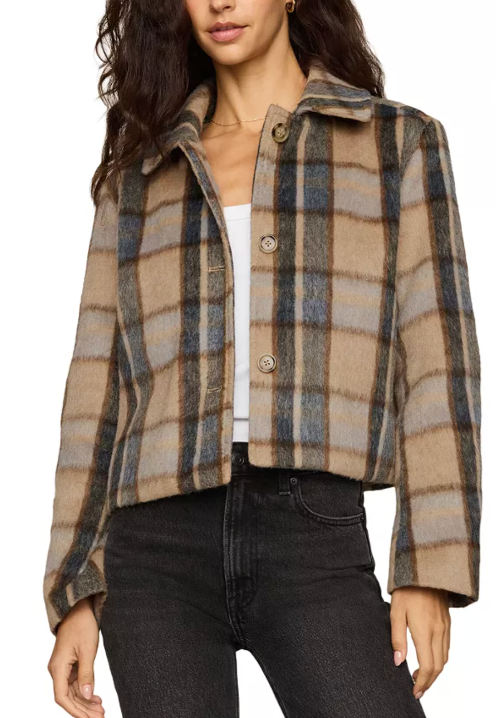 Petra Plaid Button Down Jacket
