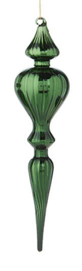 Green Finial Glass Ornament