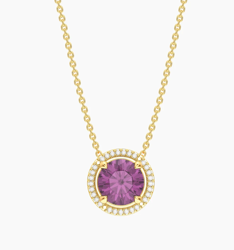 Gold Birthstone Pendant Necklace