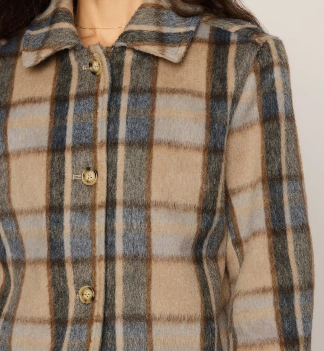 Petra Plaid Button Down Jacket