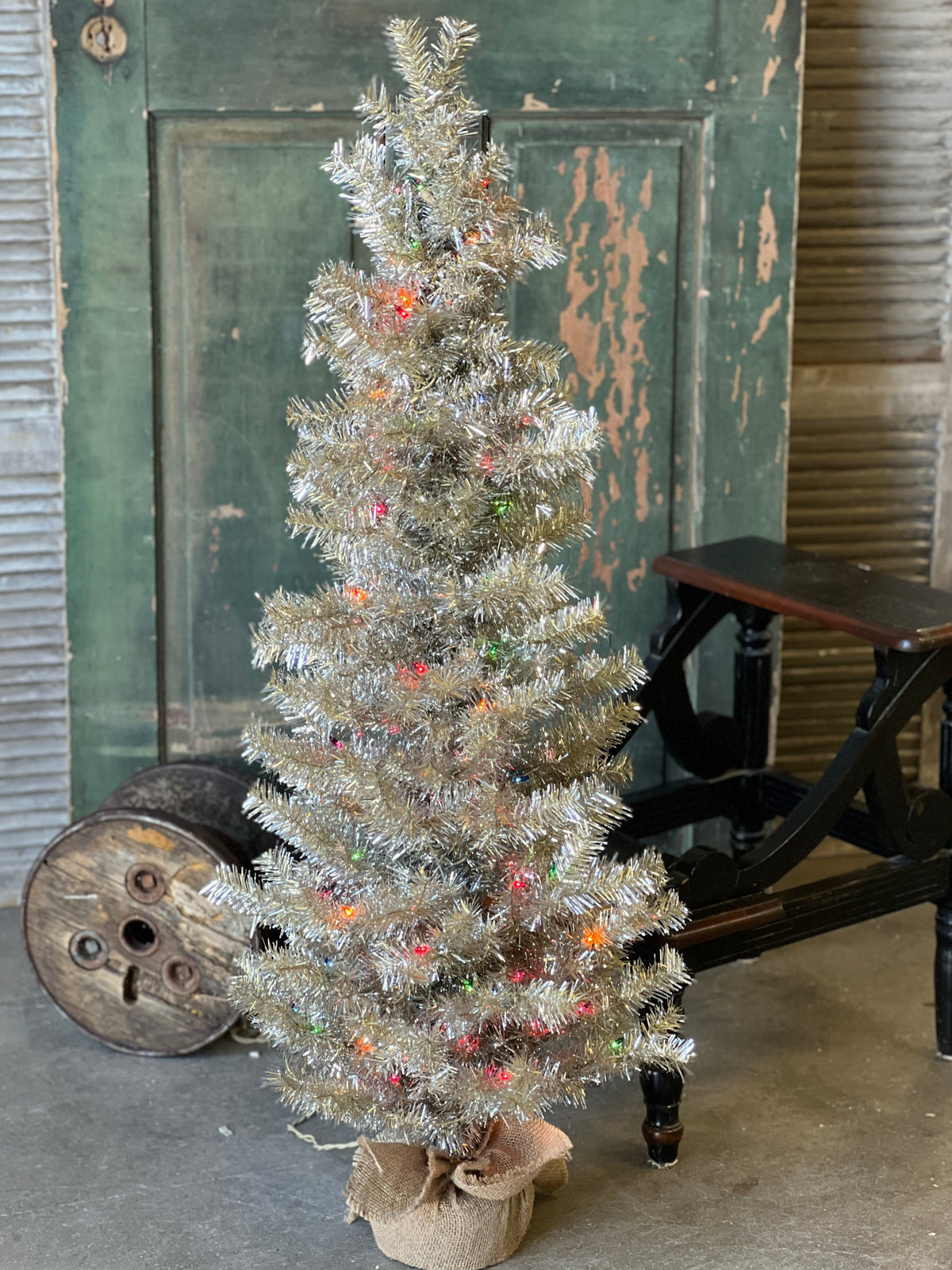 48" Pre-Lit Tinsel Tree - Multi