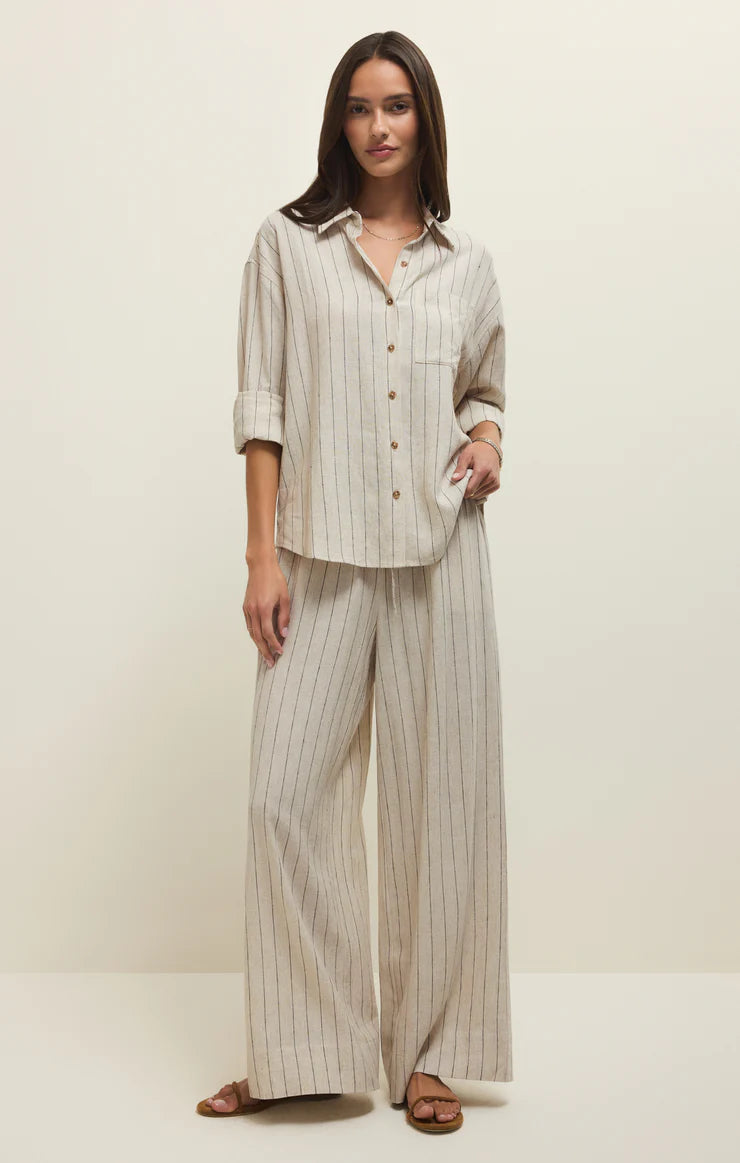 Z Supply Alfie Striped Linen Button Up