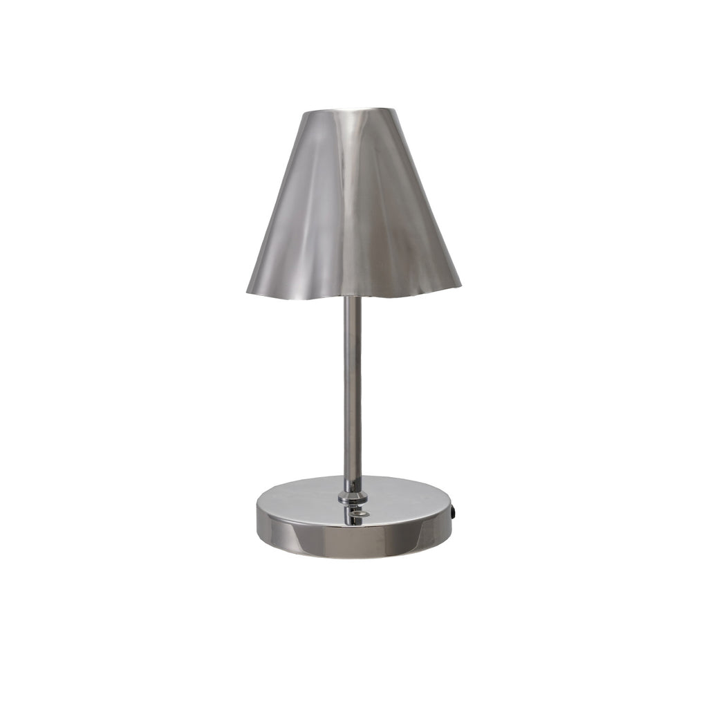 Metal LED Table Lamp with Ruffled Shade & Touch Sensor