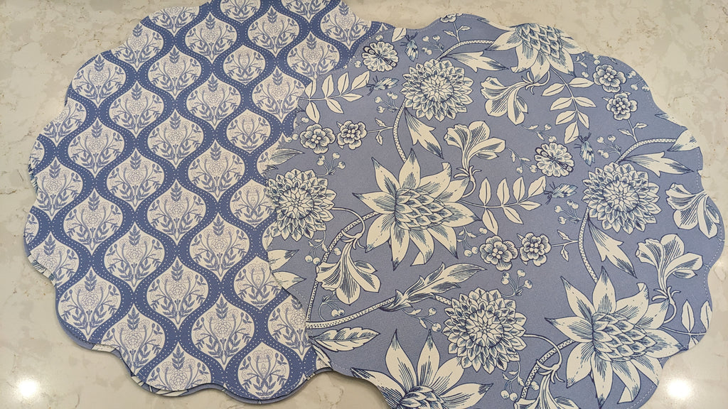 VIDA Flowers & Pattern Reversible Placemats - Set of 4