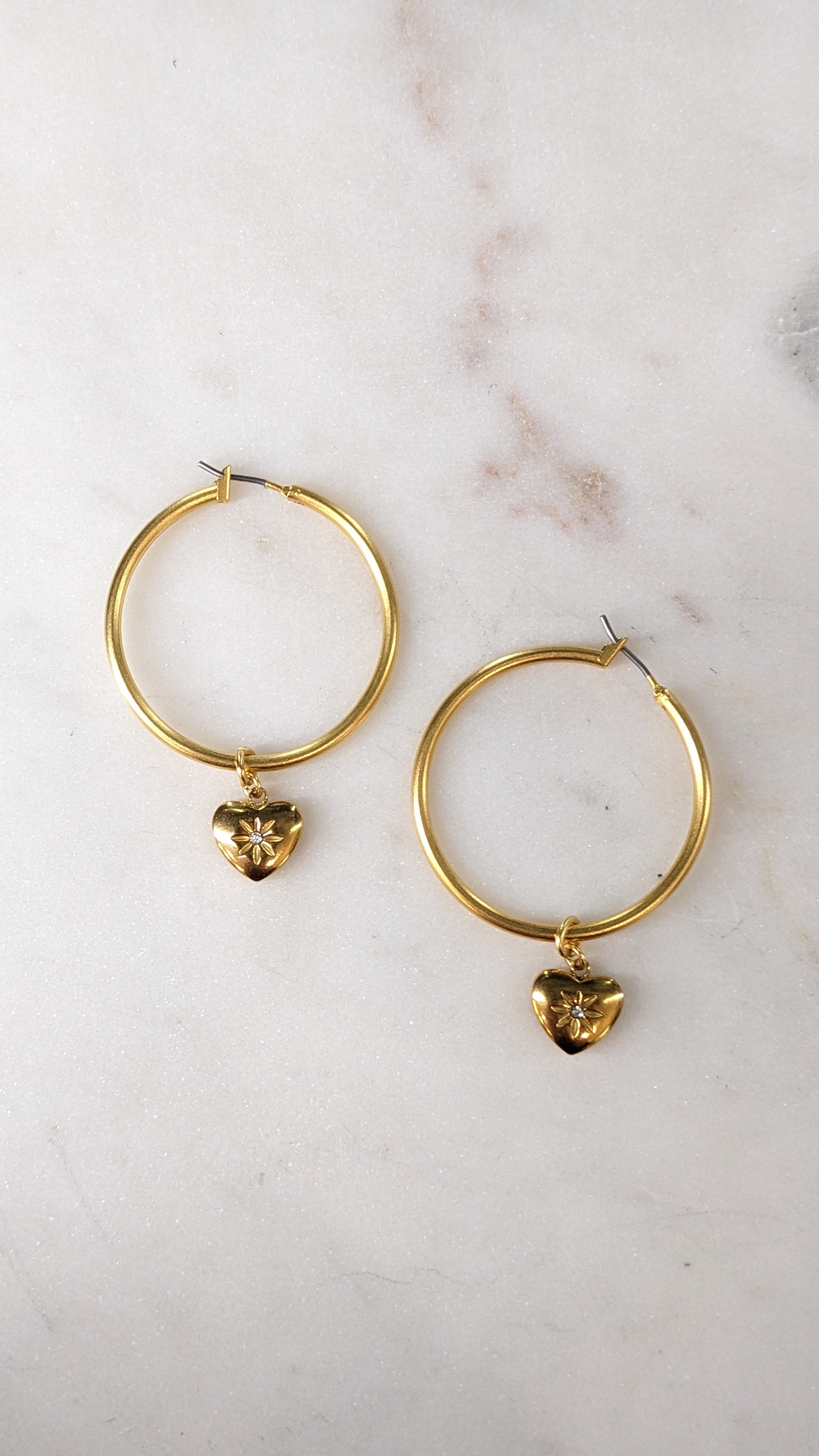 CZ Heart Hoop Earring – Treehouse On Main