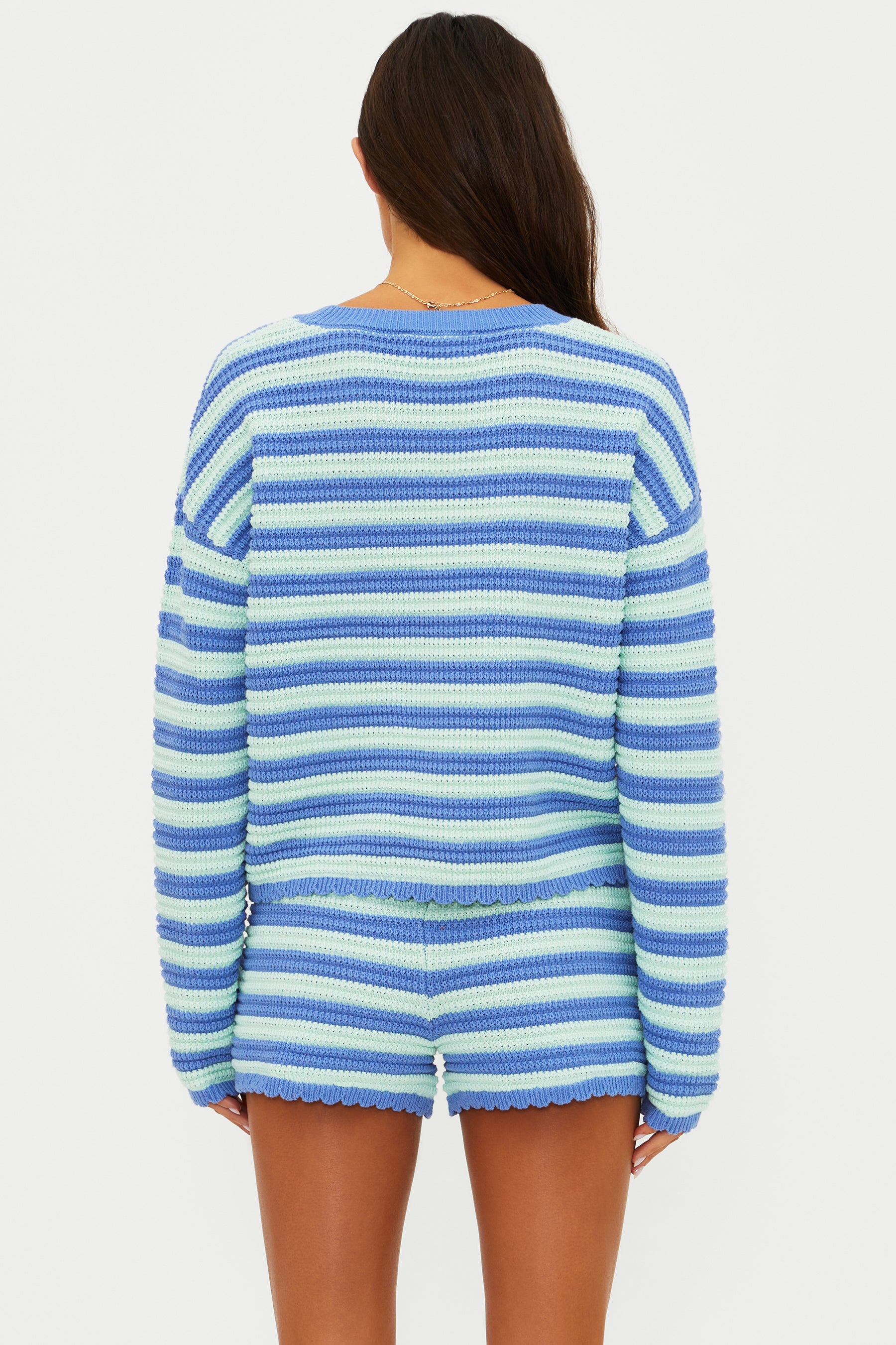 Beach Riot Beach Sweater - Sapphire Sea Stripe