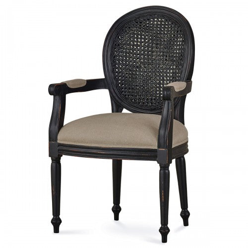 Tulip Rattan Back Dining Arm Chair W/O Fluted Leg - Final Sale