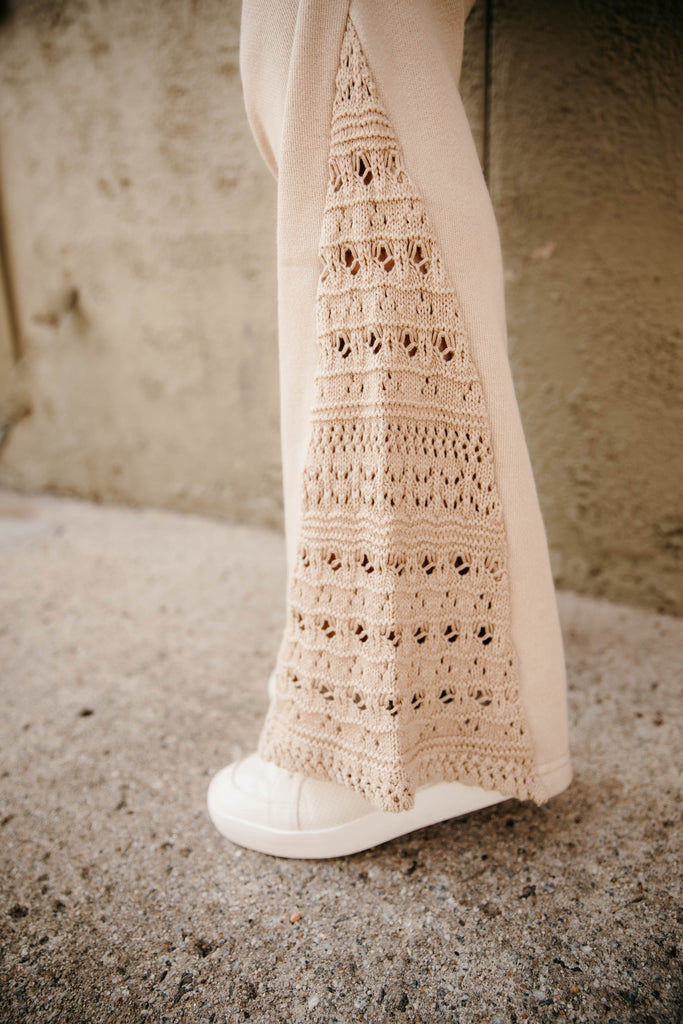 Crochet Detail Wide Leg Pants - Final Sale 50% off