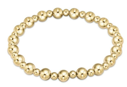 E Newton Classic Grateful Pattern Bead Bracelet - Gold*