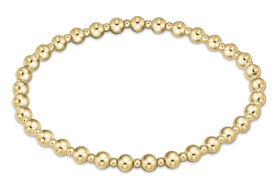 E Newton Classic Grateful Pattern Bead Bracelet - Gold*