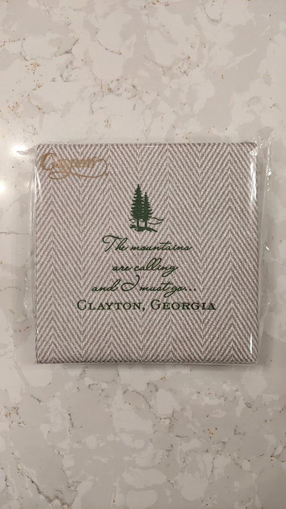 "The Mountains Are Calling" Paper Linen Blend Napkins