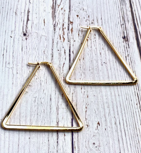 Inspire Designs Pyramid Hoop Earrings
