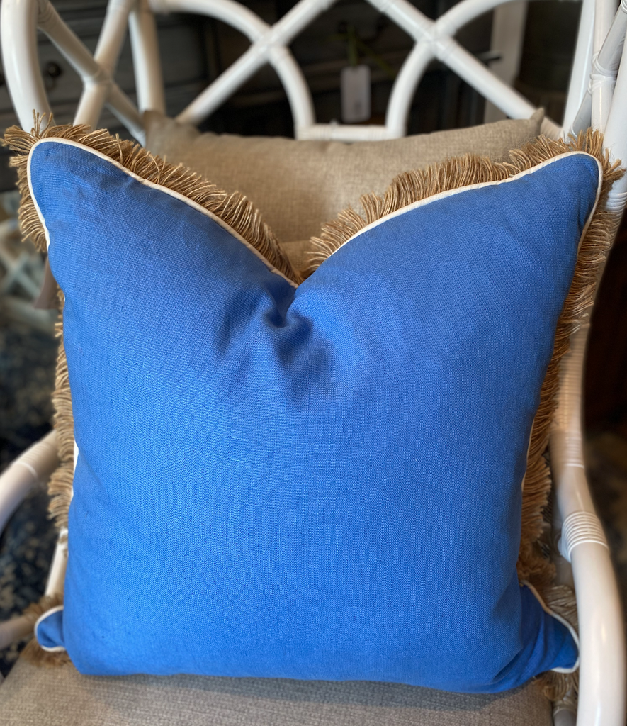 Linen Pillow- Royal Blue - Final Sale 40% off