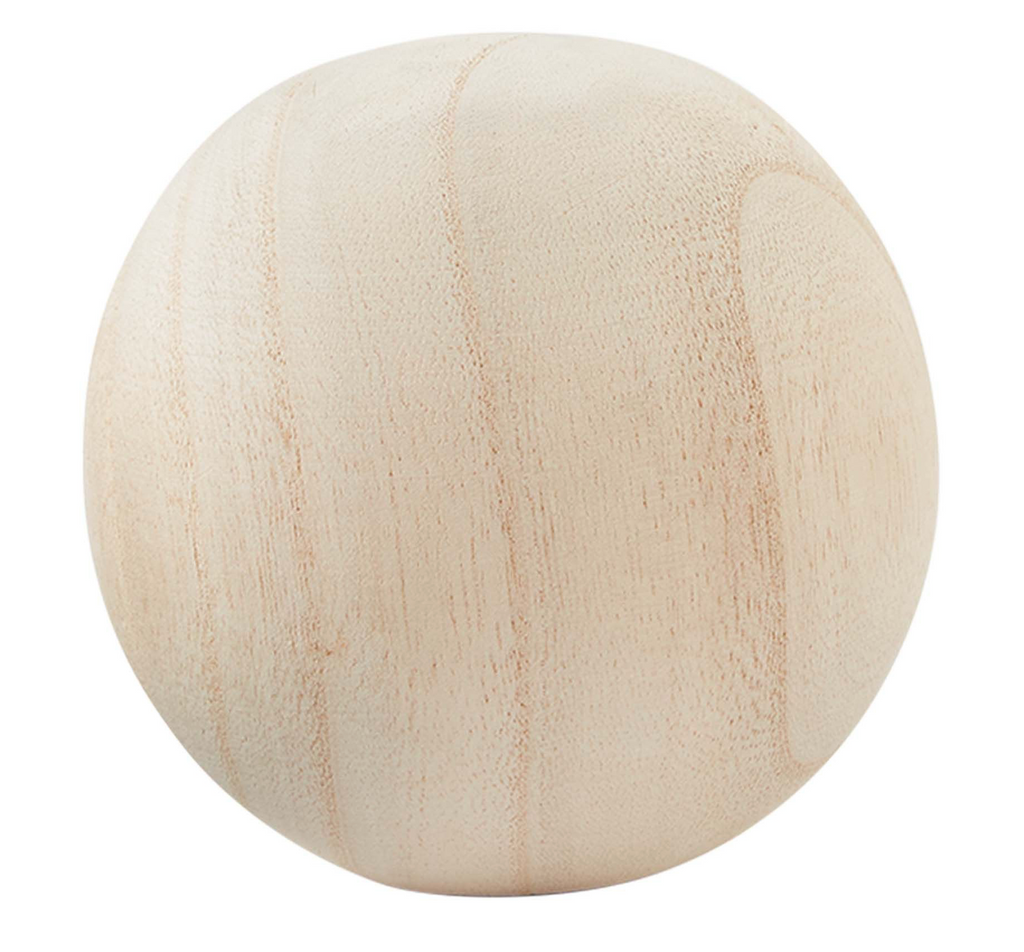 Wood Finish Wood Ball Decor