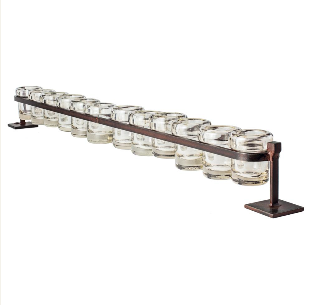 Jan Barboglio 12-Step Firedance Railroad w/ Handblown Votives