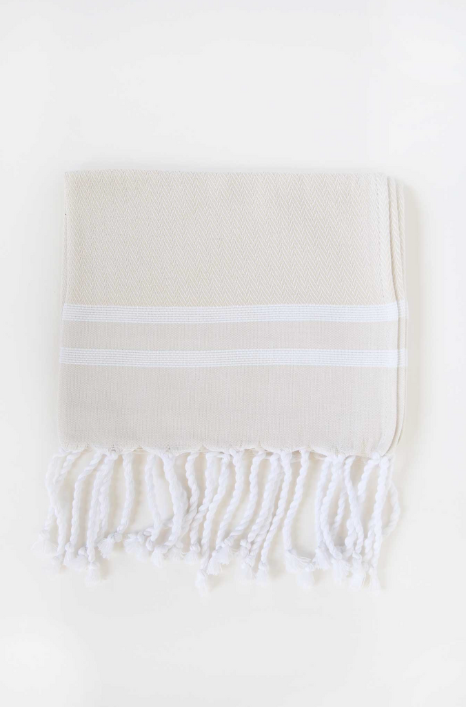 Herringbone Guest Towel Two Stripes