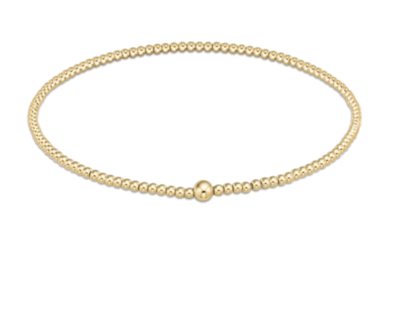 E Newton Classic Bead Bangle - Gold