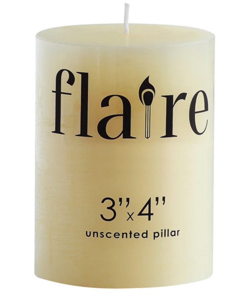 Unscented Pillar Candle 3"x4"