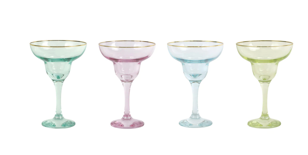 Vietri Rainbow Margarita Glasses - Set of 4