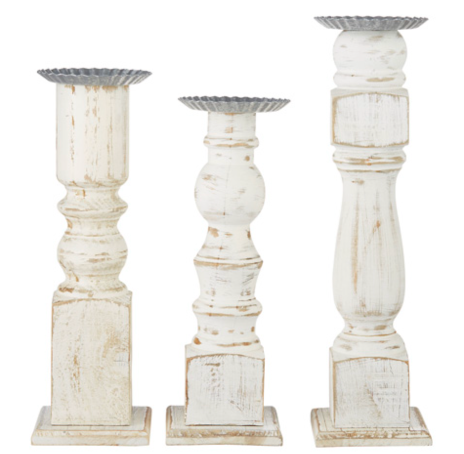 DISTRESSED CANDLE HOLDERS