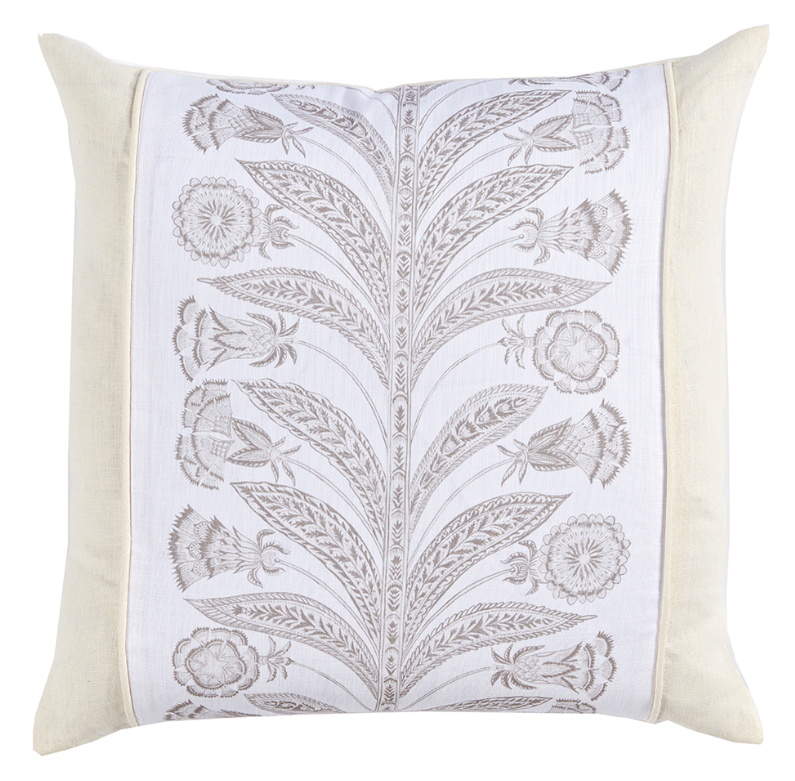 Thora Tan and Oyster Linen Pillow