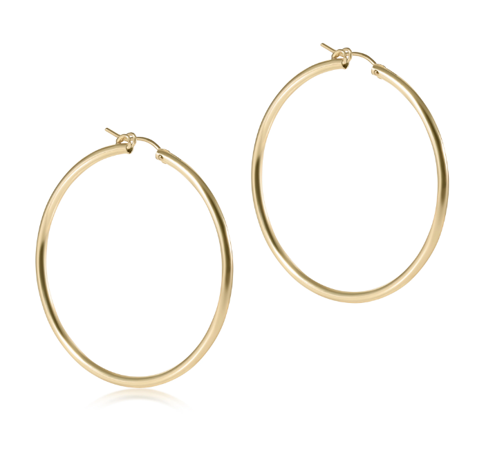E Newton Round Hoop - Gold