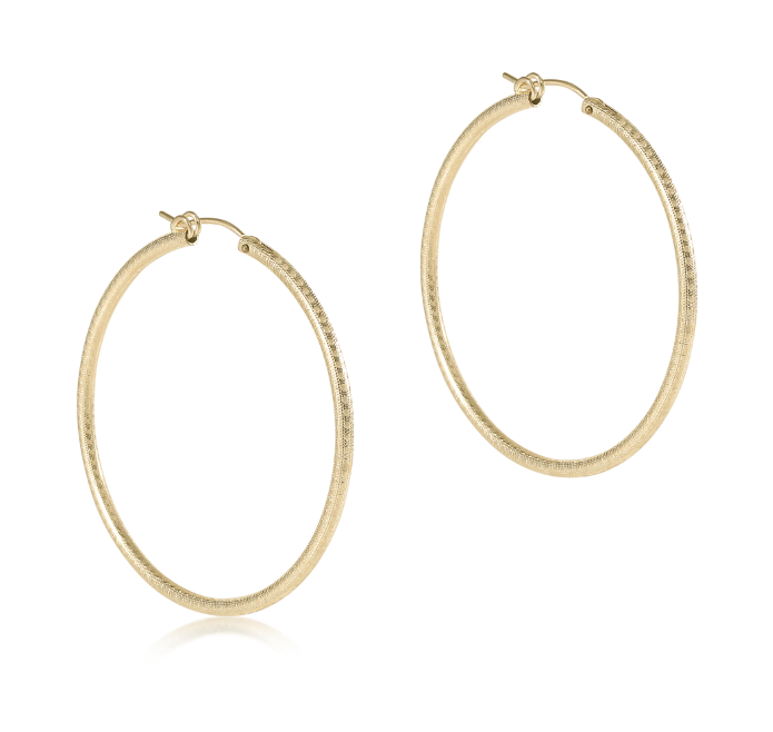 E Newton Round Hoop - Gold