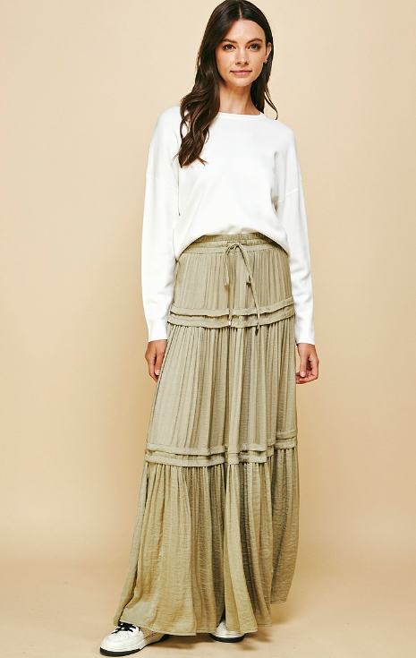 Morgan Satin Maxi Skirt*