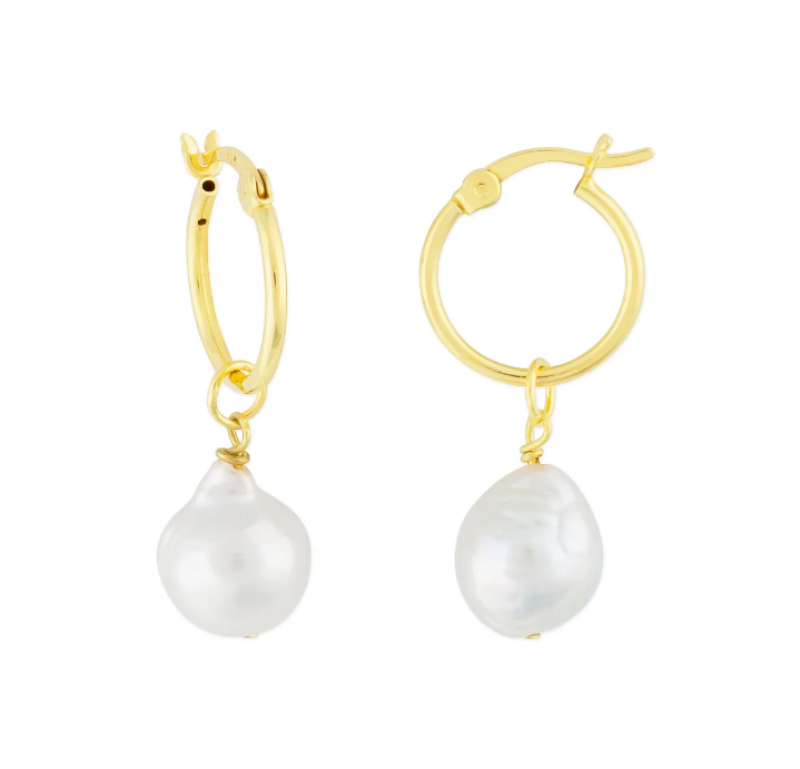 Kaia Hoop Pearl Earrings