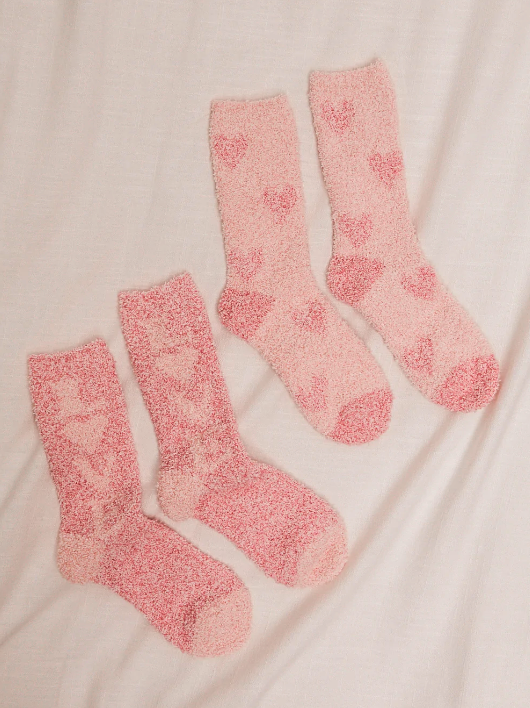 Z Supply Heart Plush Socks Valentine's Pair