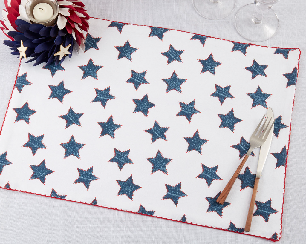 Whipstitch Stars Placemats - Set of 4