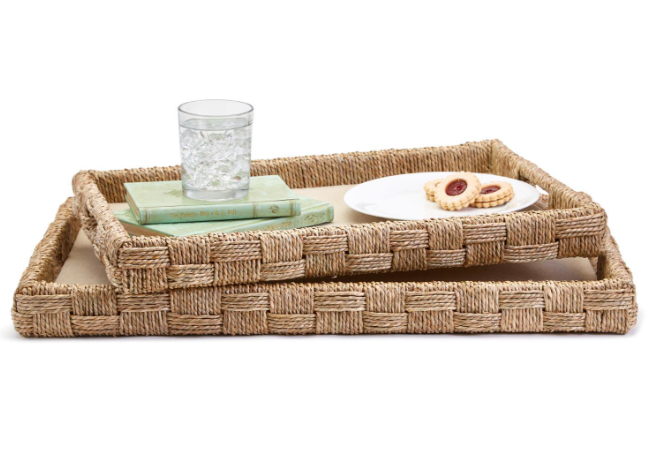 Hand-Crafted Sea Grass and Rattan Tray