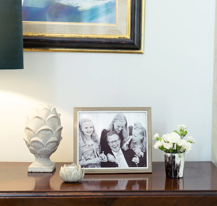 Wood Veneer & Mother of Pearl Marquetry Frame