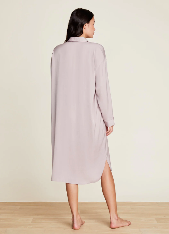 Barefoot Dreams Washed Satin Piped Nightshirt - Final Sale 30% off in cart