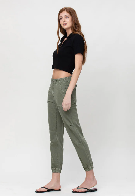 Jade Olive Slim Jogger Pants - Final Sale 40% off