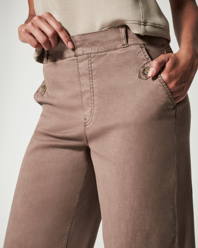Spanx 4-inch Stretch Twill Shorts In Brown