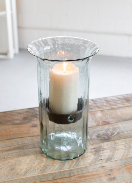 Ribbed Glass Candle Cylinder