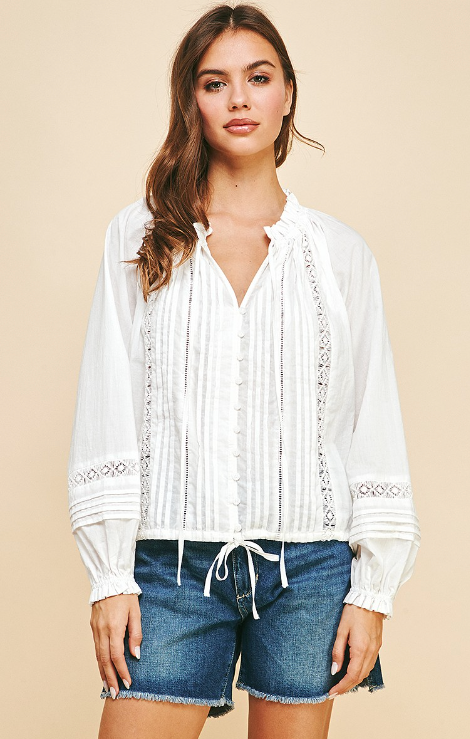 Vanessa Lace Detail Long Sleeve