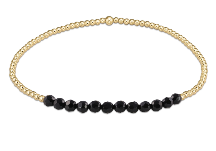 E Newton Classic Beaded Bliss 2mm Bracelet - Gold Gemstone