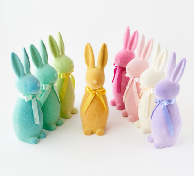 Flocked Button Nose Bunny - Final Sale 50% Off
