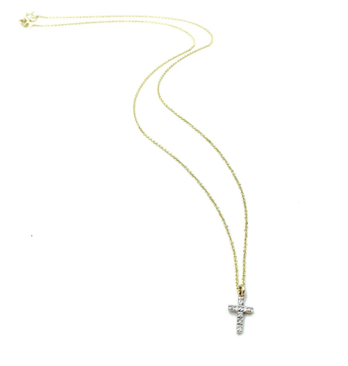 Diamond Cross on 14k Gold Necklace