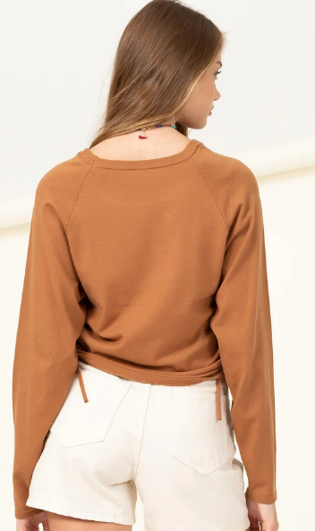 Chilly Morning Ruched Drawstring Sweater - Final Sale 50% off