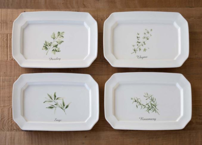 Herbal Print Platters