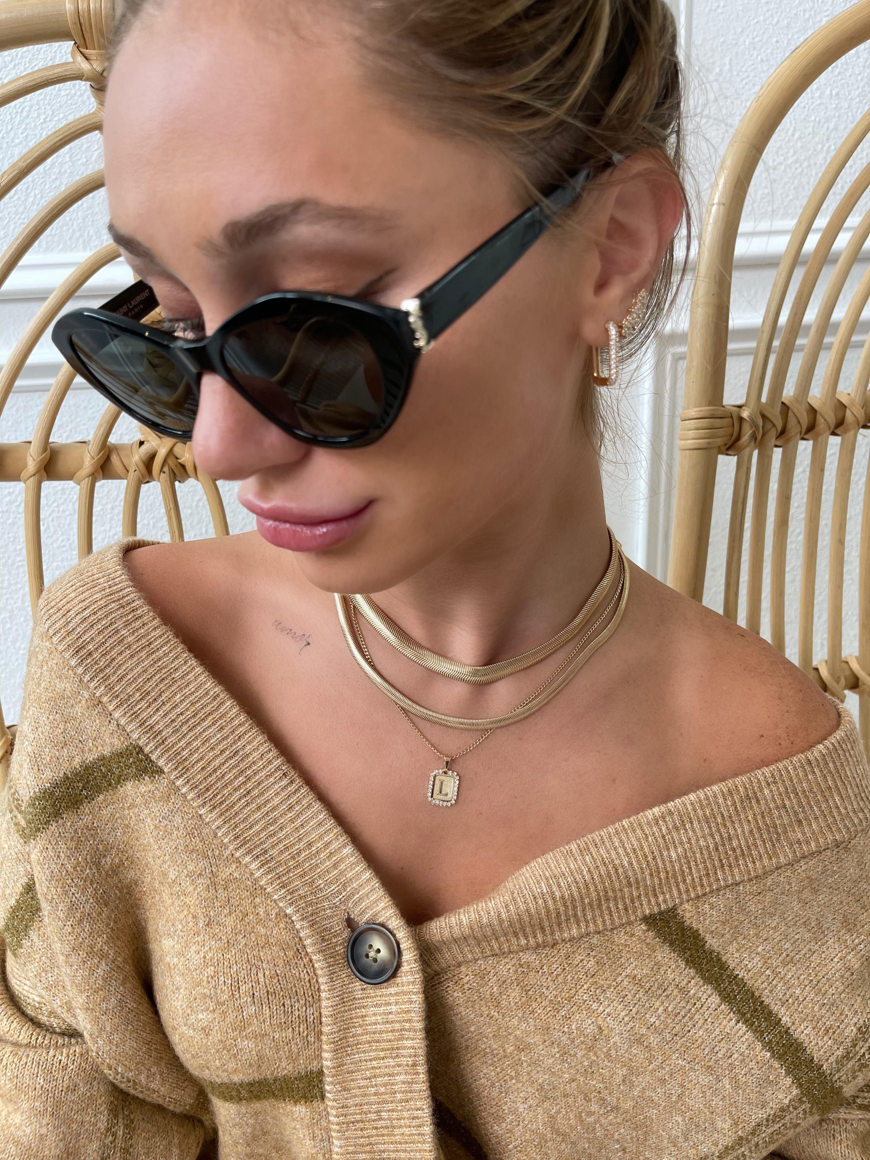 Royal Initial Card Necklace