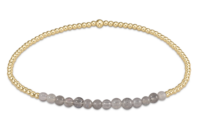 E Newton Classic Beaded Bliss 2mm Bracelet - Gold Gemstone